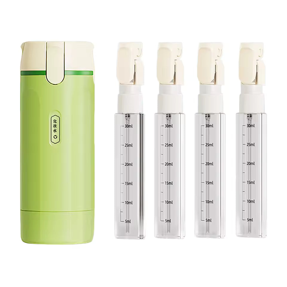 FlowGo™ 4-in-1 Travel Dispenser Bottle – Leakproof Toiletry Organizer