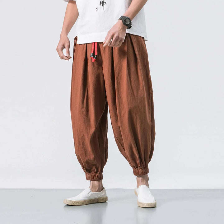 Loose Fit Casual Linen Trousers