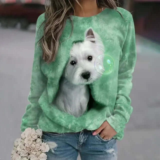 Cozy Dog Print Pullover