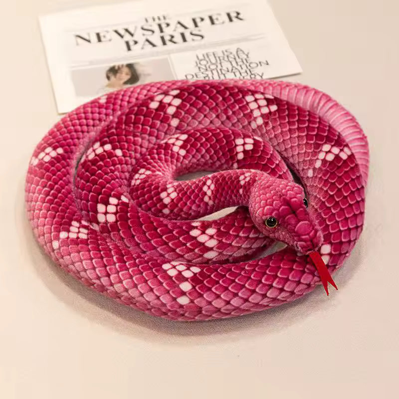 Ultra-Realistic Kawaii Pink Snake Plush