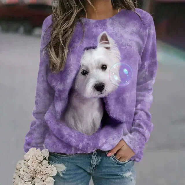 Cozy Dog Print Pullover