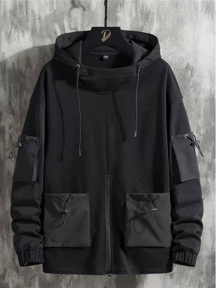 Adjustable Oversized Streetwear Hoodie with Pockets