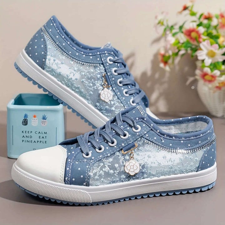 50% OFF + Free Shipping! I Cutout Lace Canvas Platform Sneakers