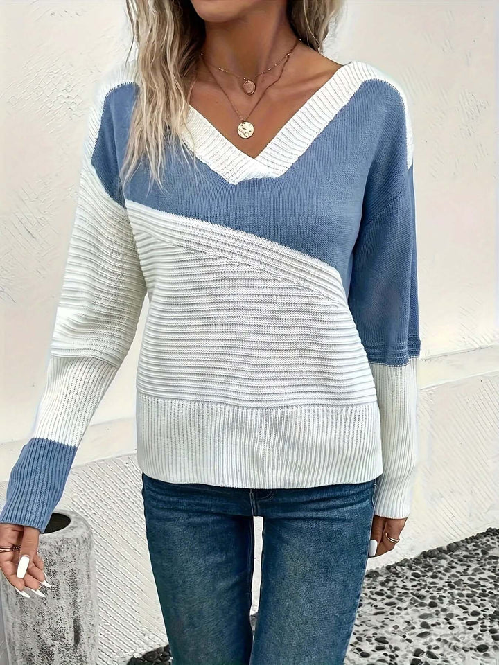 Free Shipping! I Slim Fit Ribbed V-Neck Knit Sweater