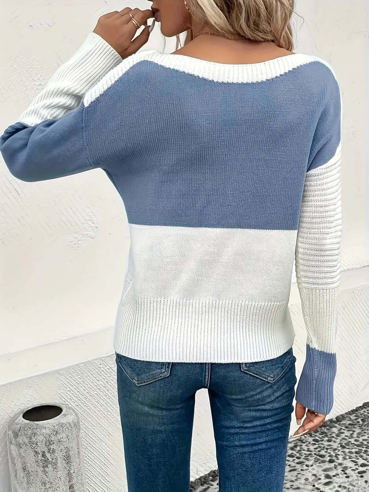 Free Shipping! I Slim Fit Ribbed V-Neck Knit Sweater