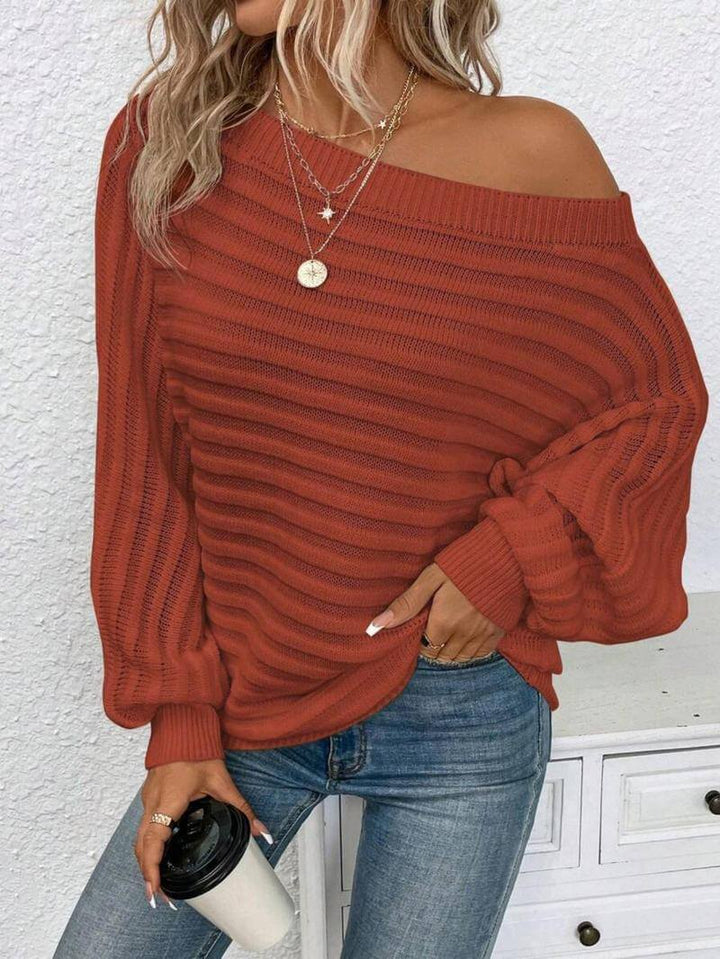 Asymmetrical Batwing Knit Sweater