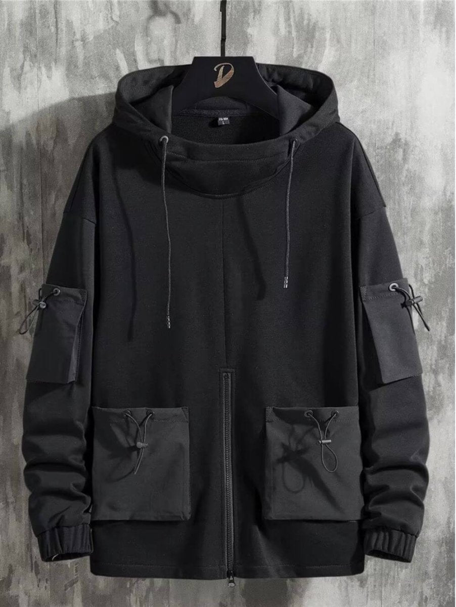 Adjustable Oversized Streetwear Hoodie with Pockets - VERRANOO