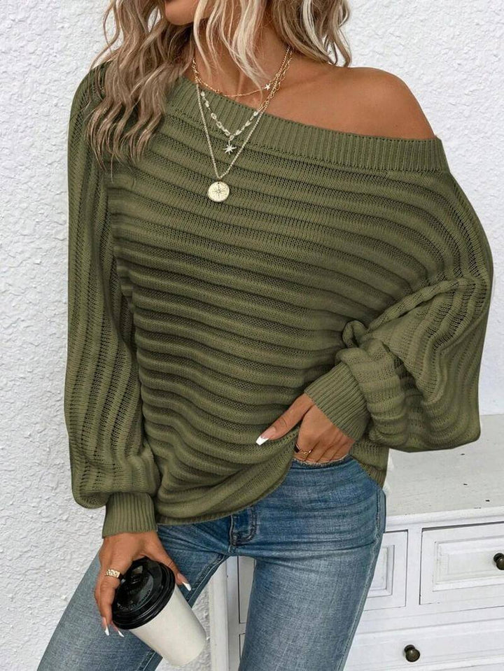 Asymmetrical Batwing Knit Sweater