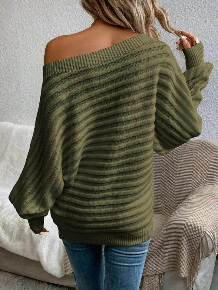 Asymmetrical Batwing Knit Sweater - VERRANOO