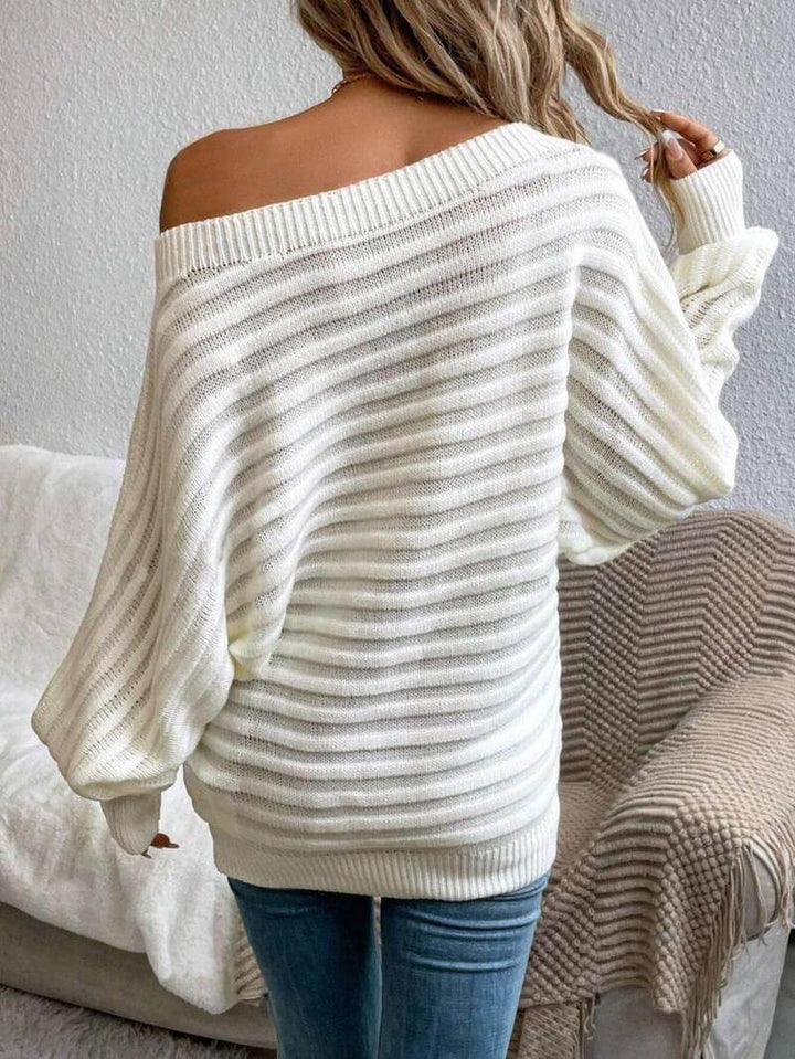 Asymmetrical Batwing Knit Sweater - VERRANOO