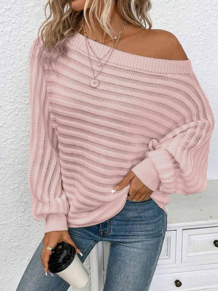 Asymmetrical Batwing Knit Sweater - VERRANOO