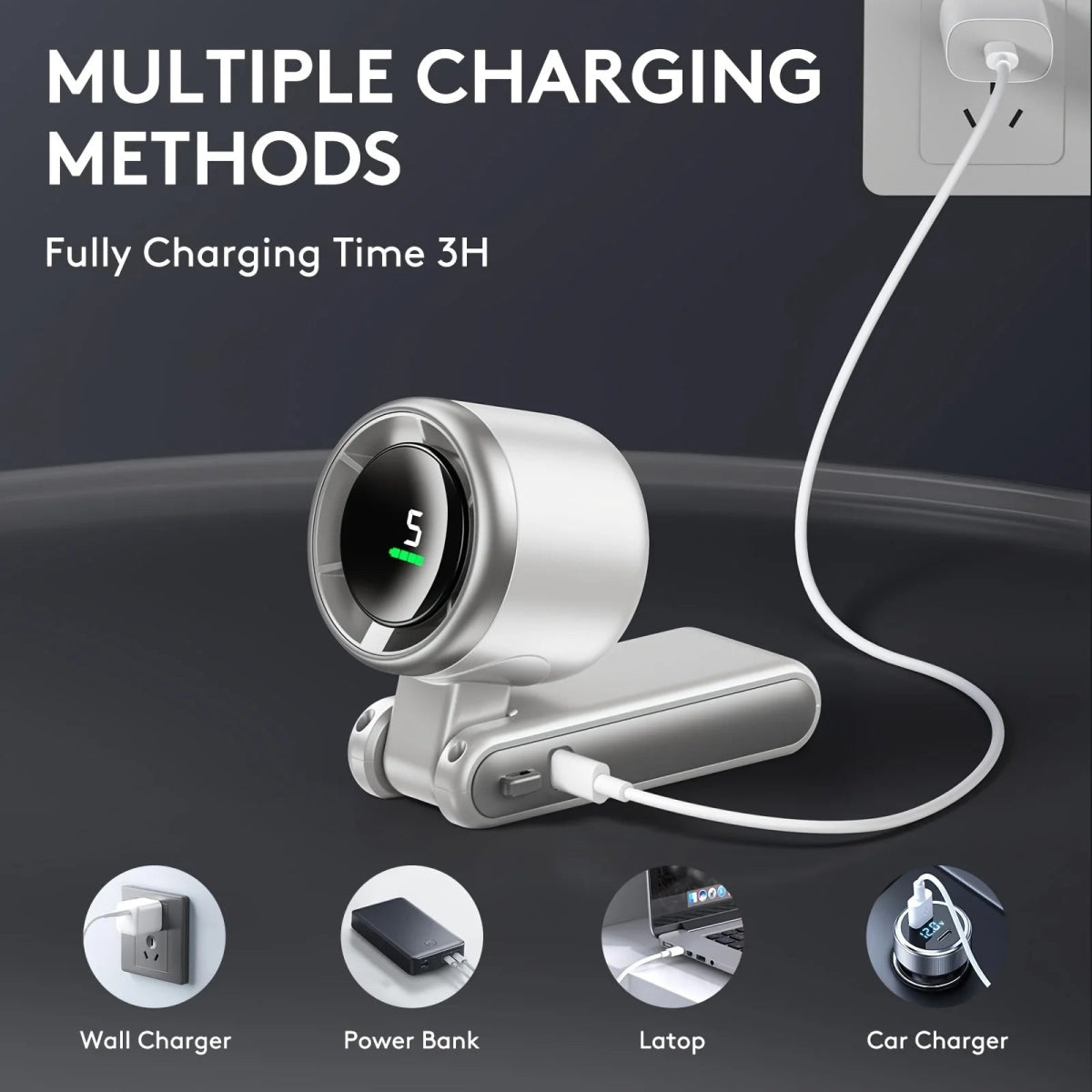 BreezeSpot™ 180° Foldable Neck & Desktop Turbo Fan - VERRANOO