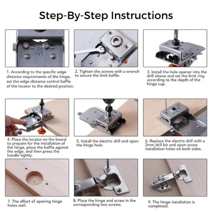 CraftMaster 35mm Hinge Boring Jig Kit - VERRANOO