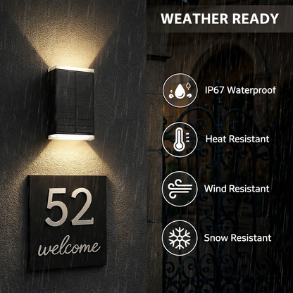 Laurent™ Solar Outdoor Wall Lamp – Adjustable Color Temperature, 2 Pack