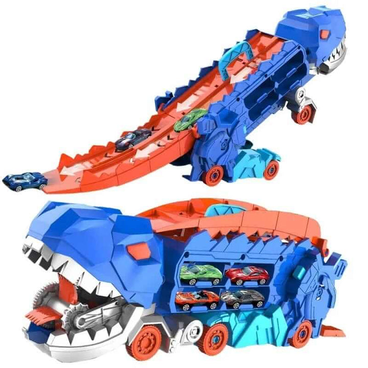 Dinosaur Truck Blue with Sliding Car Launcher - VERRANOO