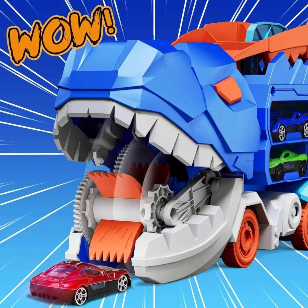 Dinosaur Truck Blue with Sliding Car Launcher - VERRANOO