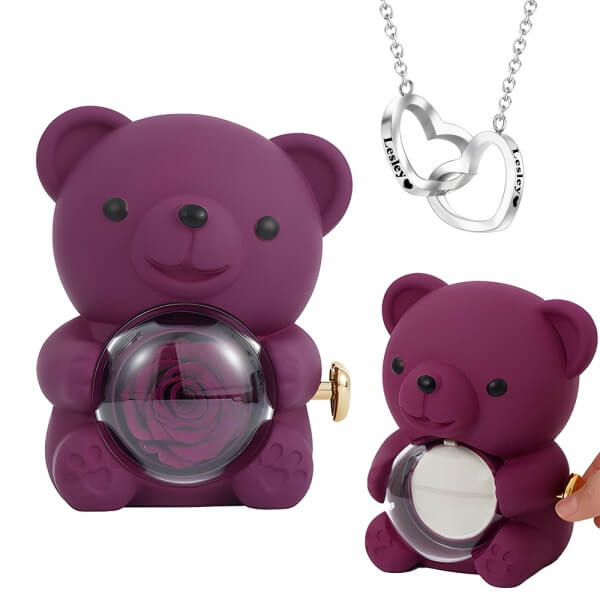 EternalElegance Rose & Heart Necklace Gift Set