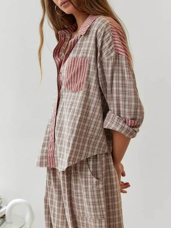 CozyDream Women's Pink Loose Pajama Set.