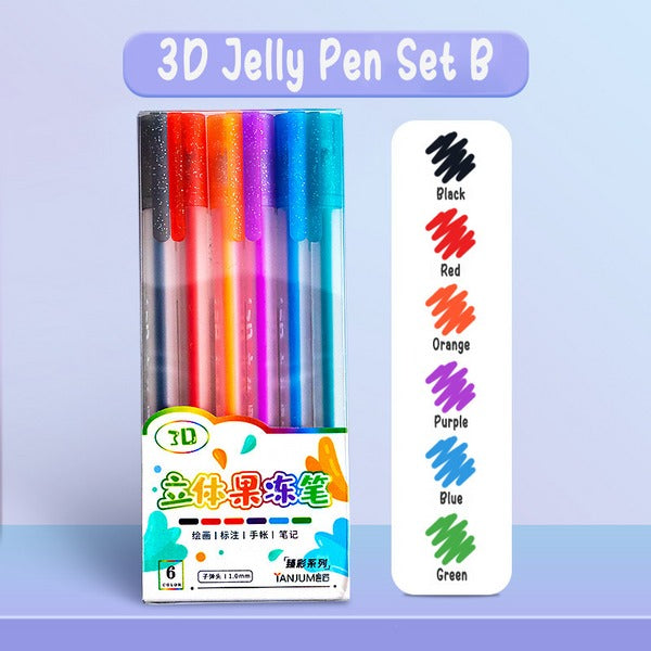 3D Glossy Jelly Pen Set