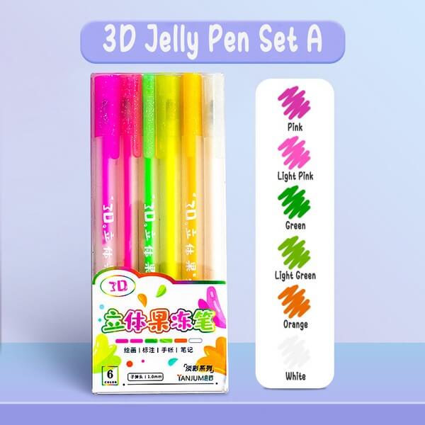 3D Glossy Jelly Pen Set