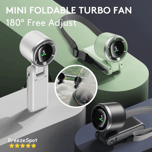 BreezeSpot™ 180° Foldable Neck & Desktop Turbo Fan