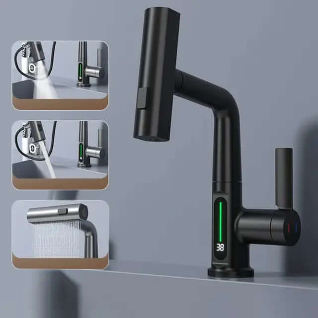 FauWat™ 3 - in - 1 Extendable Smart Waterfall Basin Faucet - VERRANOO