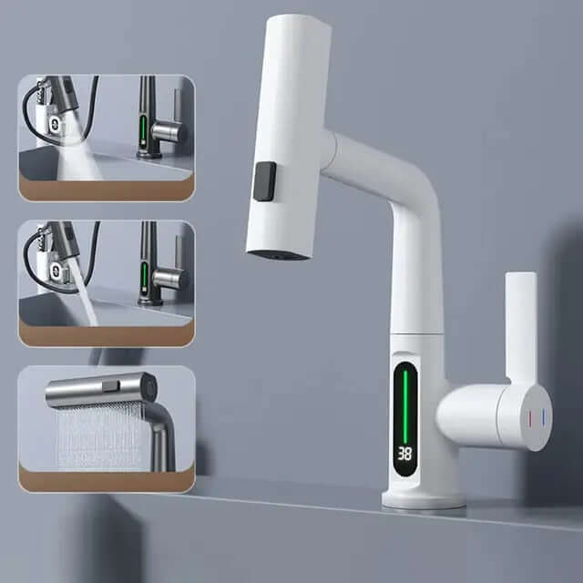 FauWat™ 3 - in - 1 Extendable Smart Waterfall Basin Faucet - VERRANOO