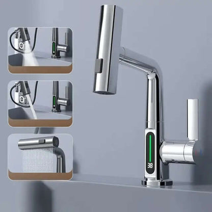 FauWat™ 3 - in - 1 Extendable Smart Waterfall Basin Faucet - VERRANOO