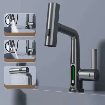 FauWat™ 3 - in - 1 Extendable Smart Waterfall Basin Faucet - VERRANOO