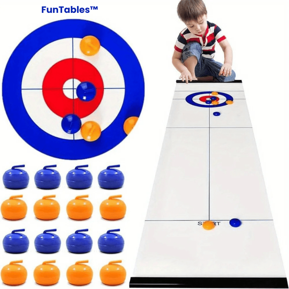 FunTables™ Foldable Tabletop Curling Game Set – VERRANOO