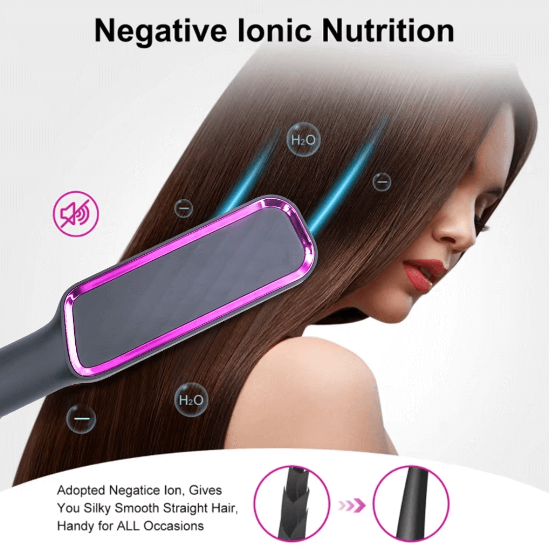 GlowEase™ Electric Hot Comb Straightener Brush - VERRANOO