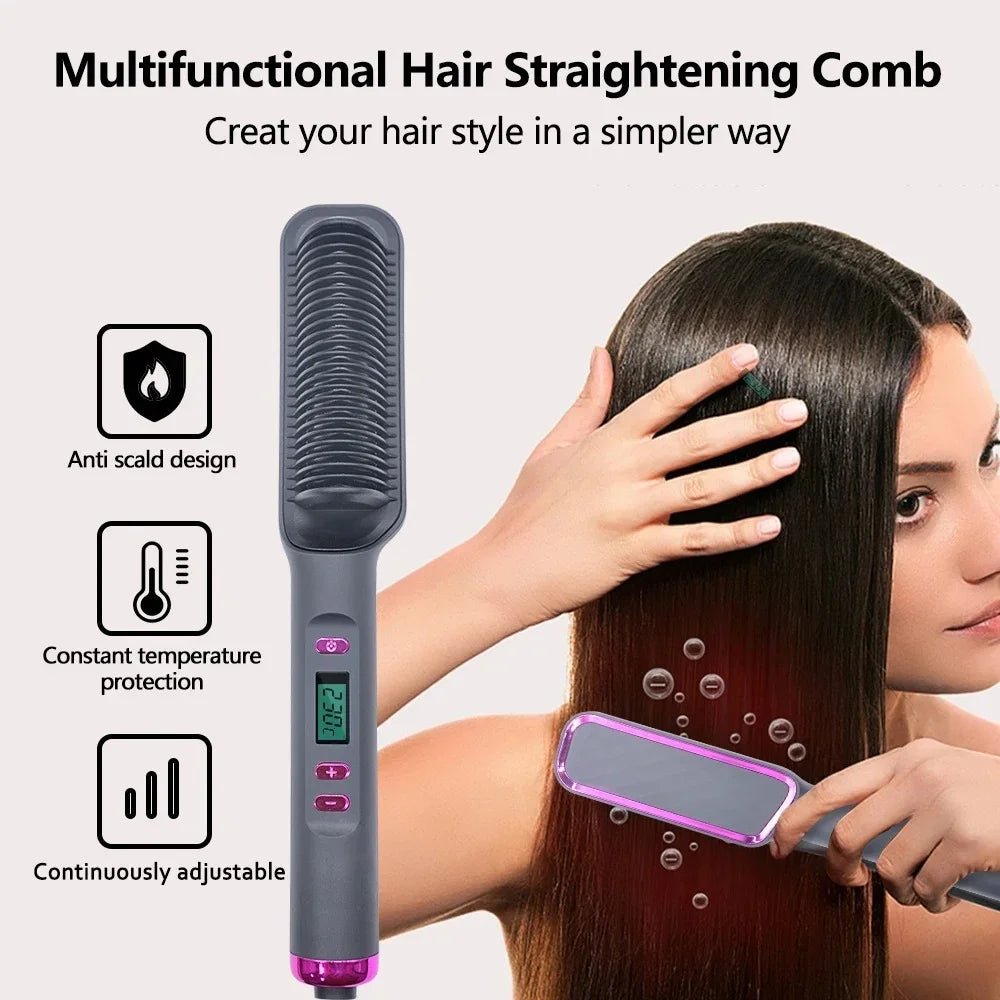 GlowEase™ Electric Hot Comb Straightener Brush - VERRANOO