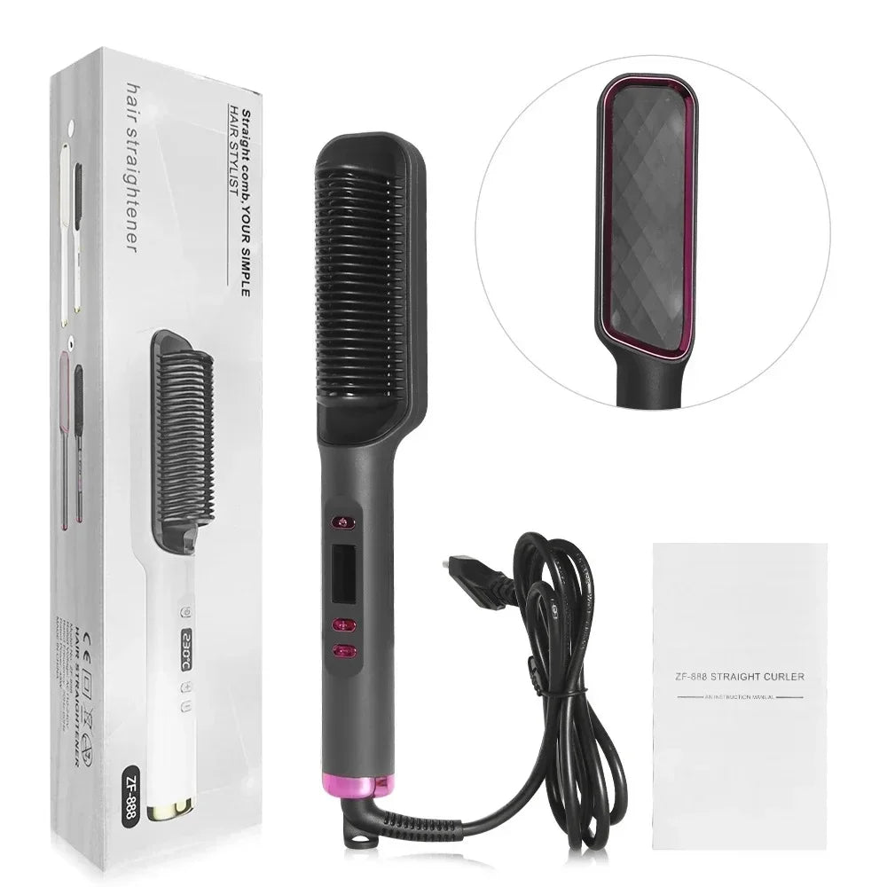 GlowEase™ Electric Hot Comb Straightener Brush - VERRANOO