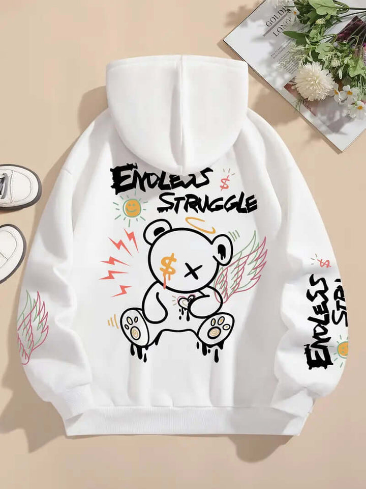 Graffiti Vibes Bear Hoodie - Free Shipping! - VERRANOO