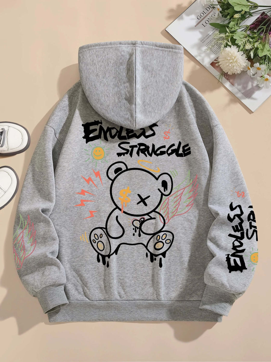 Graffiti Vibes Bear Hoodie - Free Shipping! - VERRANOO