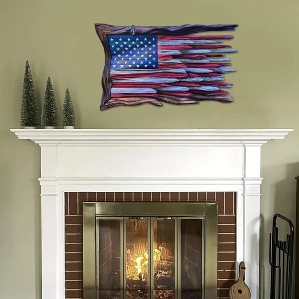 HonorCraft Wooden American Flag - VERRANOO