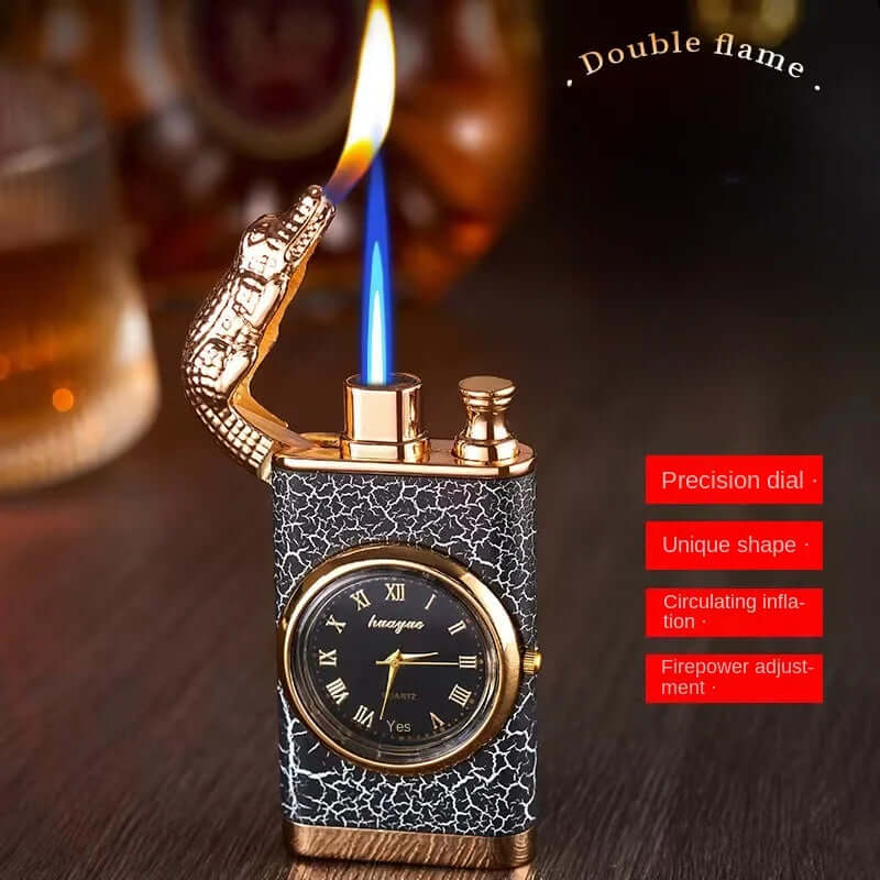 LuxiFire Crocodile Lighter with Watch