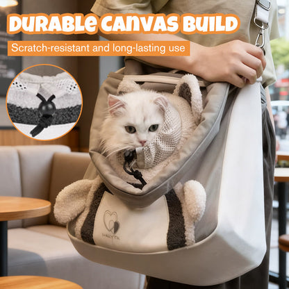 Bear-Inspired Head-Out Pet Carrier - Small Dog and Cat Bag with Open Top Design