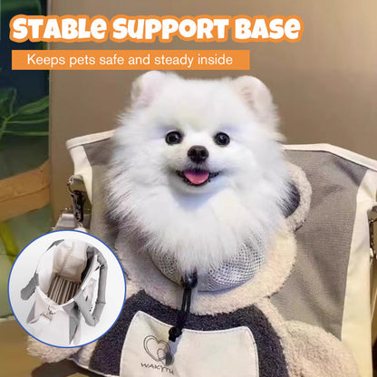 Bear-Inspired Head-Out Pet Carrier - Small Dog and Cat Bag with Open Top Design
