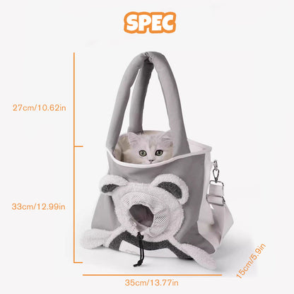 Bear-Inspired Head-Out Pet Carrier - Small Dog and Cat Bag with Open Top Design