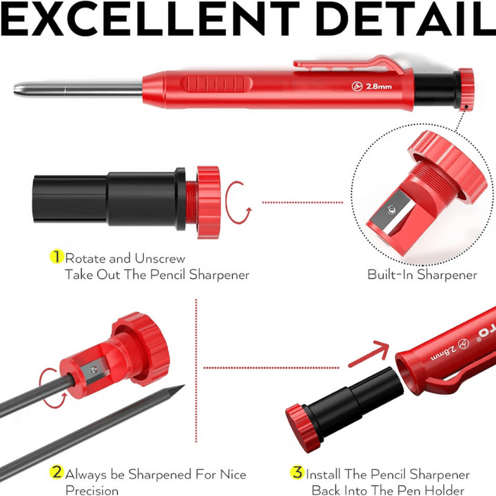 MarkWook Mechanical Carpenter Pencil Set with Sharpener - VERRANOO