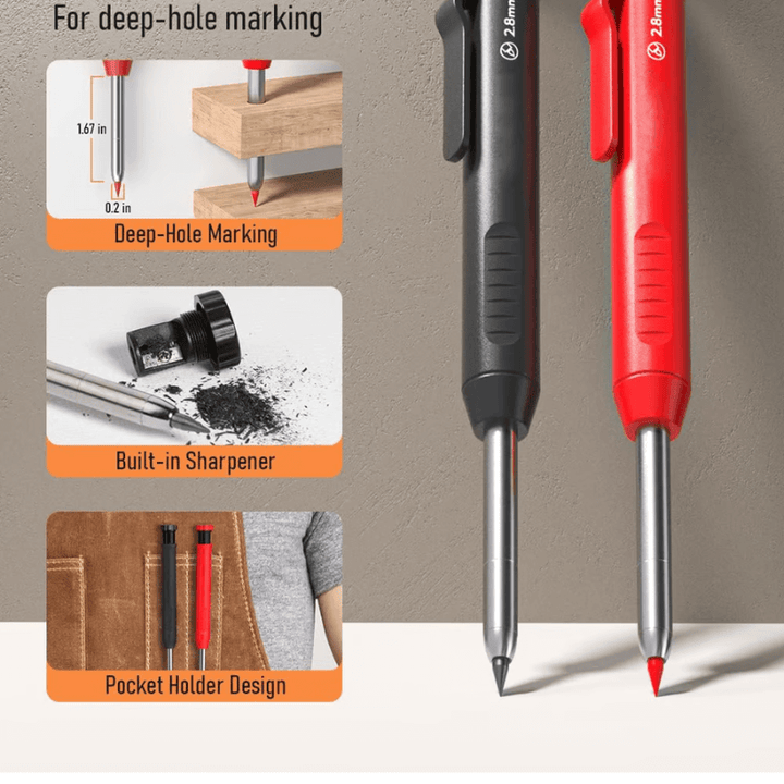 MarkWook Mechanical Carpenter Pencil Set with Sharpener - VERRANOO