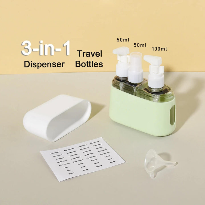 Mini Shampoo Dispenser Portable Travel Bottle Set - VERRANOO