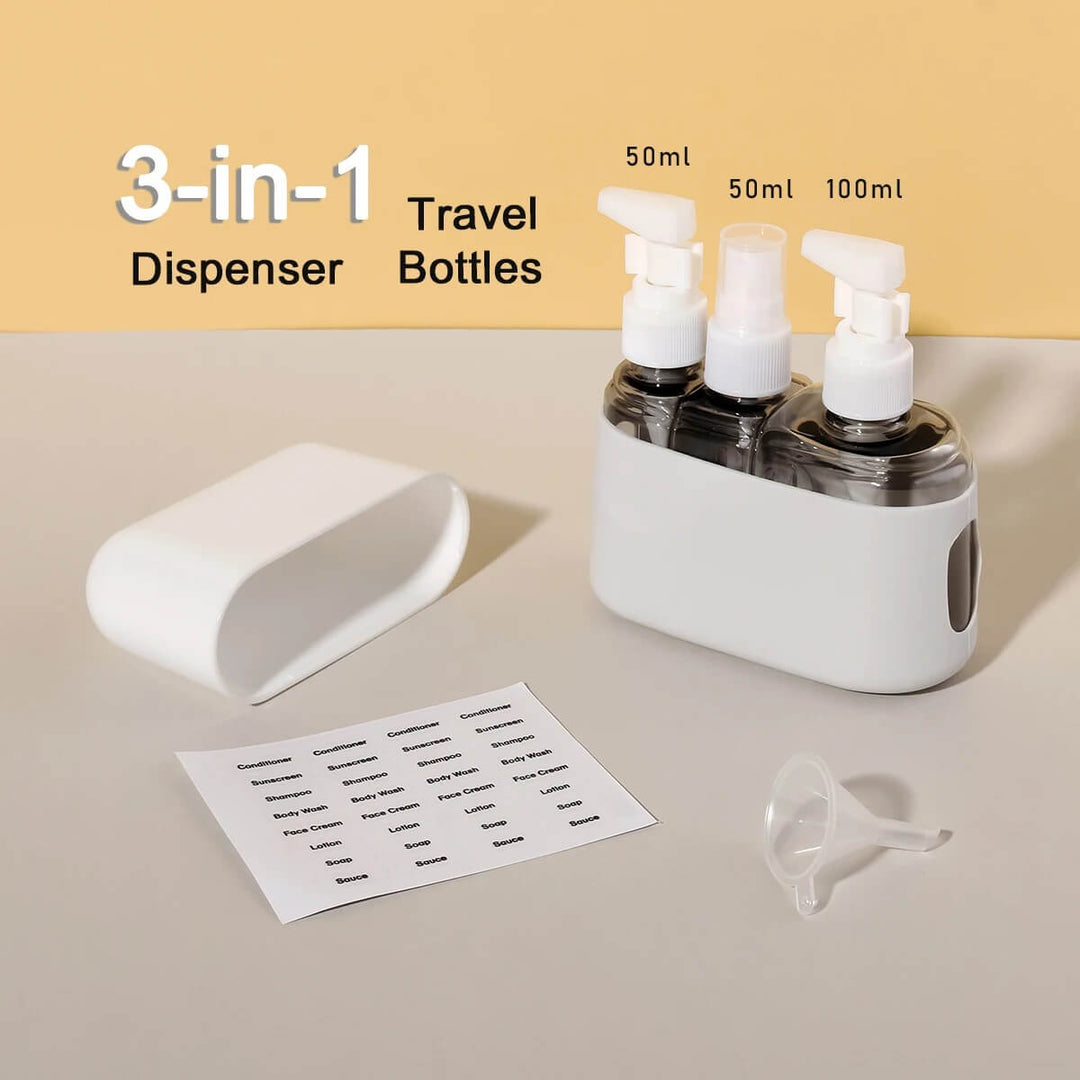 Mini Shampoo Dispenser Portable Travel Bottle Set - VERRANOO