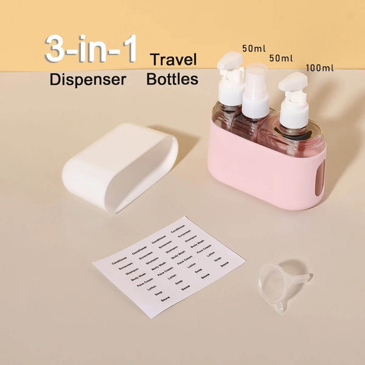 Mini Shampoo Dispenser Portable Travel Bottle Set - VERRANOO