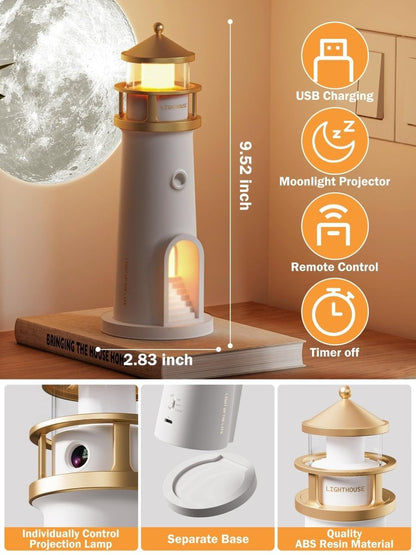 MoonBeam Lighthouse Night Light - VERRANOO