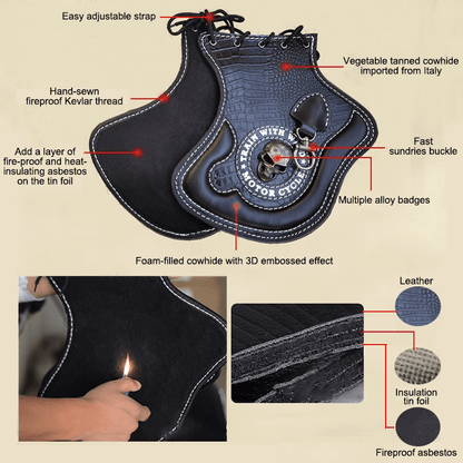 MotoShield Pro Leather Side Saddle Heat Shield Deflector - VERRANOO