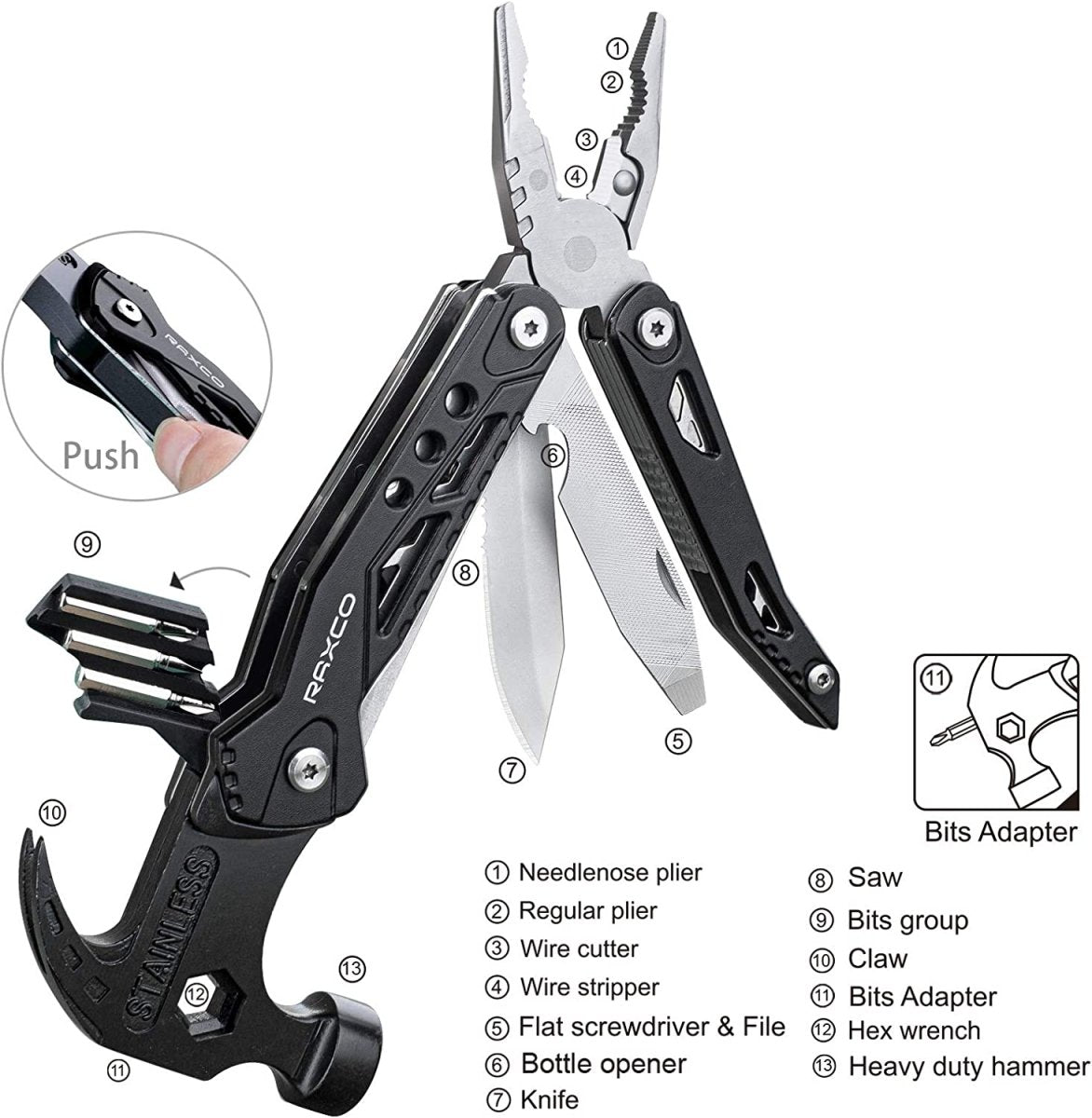 Multi - Tool Hammer with Power Pliers - VERRANOO