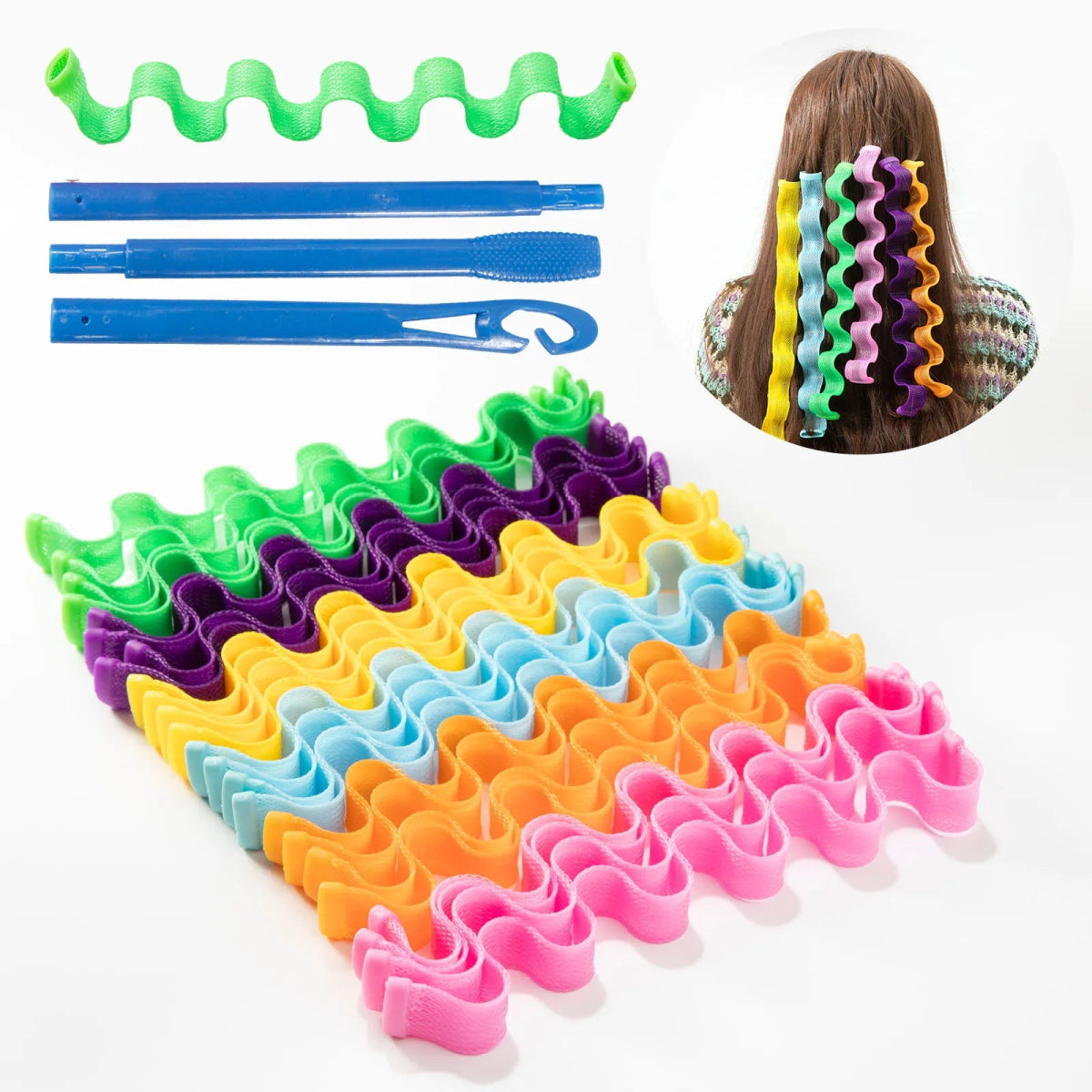 NiceCurls™ Spiral Ripple Hair Curlers (24pcs Set) - VERRANOO