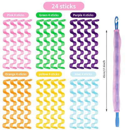 NiceCurls™ Spiral Ripple Hair Curlers (24pcs Set) - VERRANOO